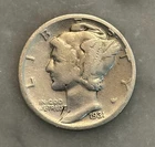 1931-D Mercury Dime - G - Good - 90% Silver