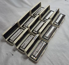 Hohner Marine Band Harmonica 1896 Lot Of 9  Hand Made In Germany A 440  FREE S&H