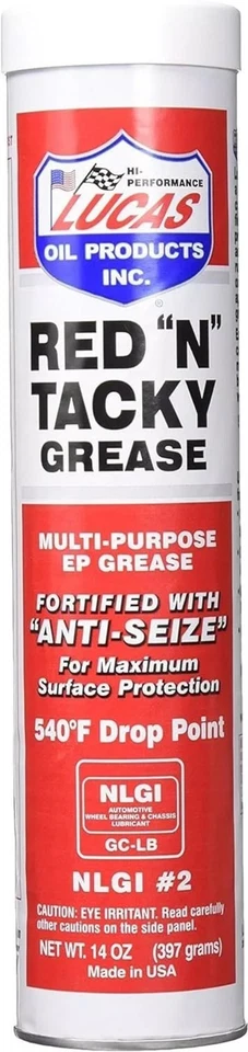 Case of 10 Lucas Oil 10005-30 Red N Tacky Multi-Purpose Grease 14 oz. Cartridges - Imagem 2 de 4