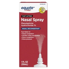 Equate Nasal Four Nasal Spray, Fast Acting Nasal Decongestant, 1 Fl. Oz