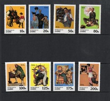 S8043 Zaire 1981 Kunst Illustrationen Norman Rockwell 8v. MNH