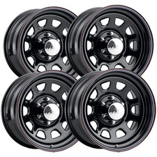 Set Of 4 Allied 52 Daytona 16x8 5x135 -12mm Black Wcap Wheels Rims Set Of 4 Allied 52 Daytona 16x8 5x135 -12mm Black Wcap Wheels Rims