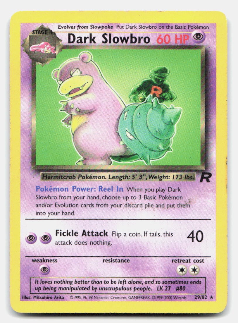 Dark Slowbro 29/82 Rare Team Rocket Pokemon Unlimited LP