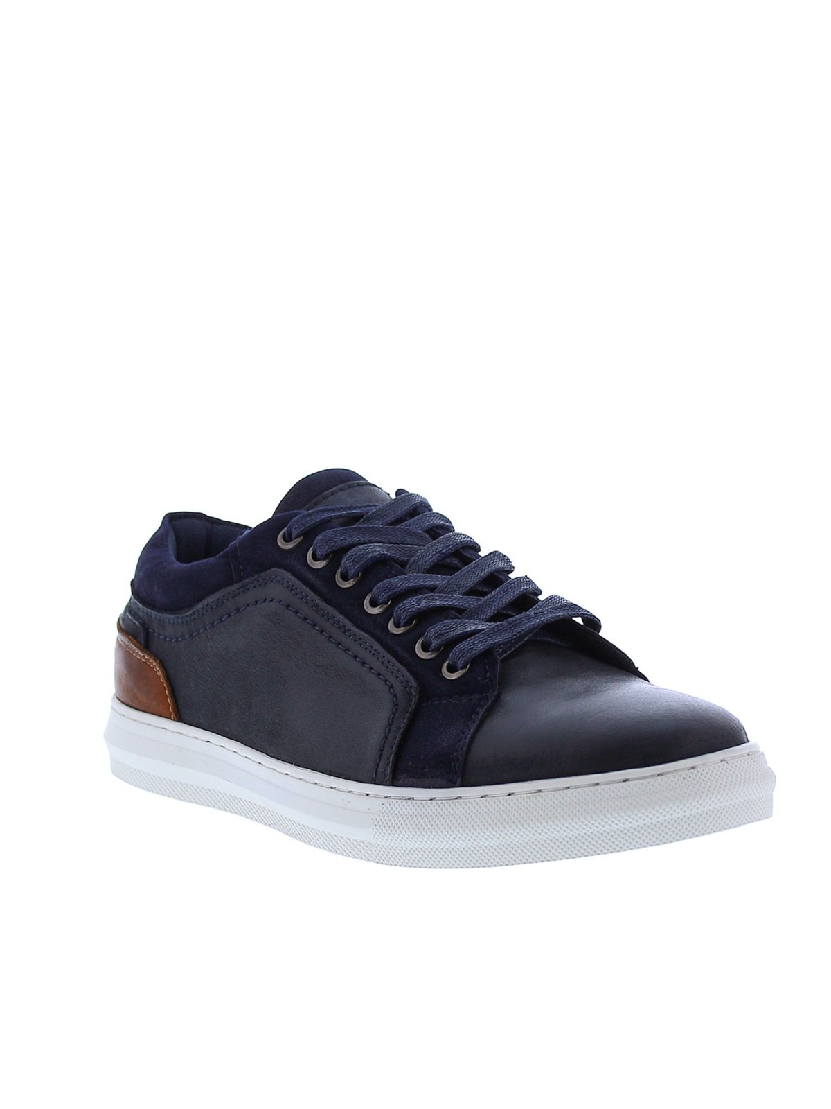 АНГЛИЙСКАЯ ПРАЧЕЧНАЯ Мужские темно-синие кожаные кроссовки в смешанной технике Weaver Toe 8.5
