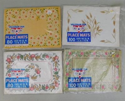 133pc 70s Valcour Pak Paper Placemats Retro Spice of Life Mushrooms Daisy #A377