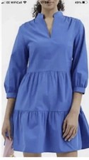 Ladies Blue short cotton blend Dress/Tunic  Size 18 New 
