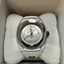 New GUCCI Sync XXL 46mm White Rubber Strap Quartz Designer Unisex Watch YA137102