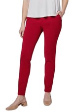Nina Leonard Women's Elastic Pant w/ Invisible Zipper Pocket Cranberry