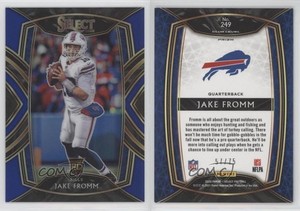 2020 Panini Select Club Level Blue Prizm /75 Jake Fromm #249 Rookie RC