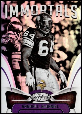 2018 Panini Certified #123 Randall McDaniel #/999 Immortals E1