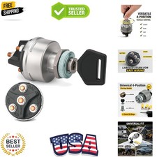 4-Position Universal Ignition Key Switch for 12V Car, Truck, Tractor, Trailer...