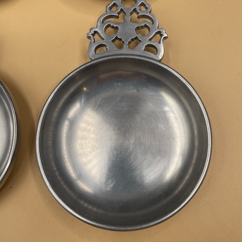 4 Vintage Zinn Porringer Schalen Spitzengriff 4" Schüssel 6" L Wilton Stede Pferd Mini - Bild 4 von 13