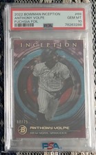 2022 Bowman Inception Anthony Volpe Fuchsia Foil 68/75 PSA 10 