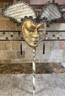 Italian Mask VENEZIA Hand painted Made in Italy STAMPED With headdress