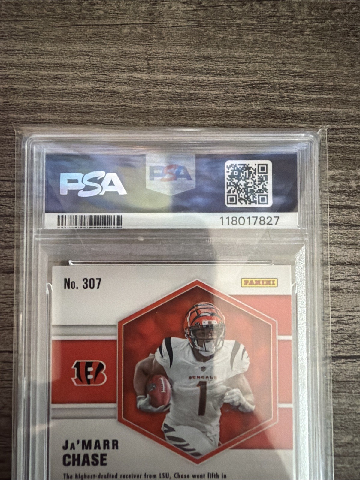 2021 Panini Mosaic Ja'Marr Chase #307 Rookie Cincinnati Bengals PSA 10 view 5