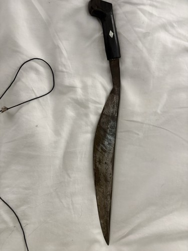 WWII Philippine Bolo Knife w/ Carved Handle & Sheath Vintage Military Original