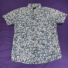 Rip Curl Men's Short Sleeve Shirt Medium Standard Fit Navy Floral Pattern 52 