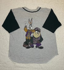 VTG 93 90s Warner Bros T-shirt Jersey Size XL Bugs Bunny Taz Hippie Looney Tunes