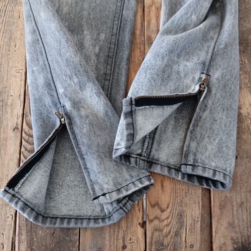 VTG 80s Lee Black Acid Wash Ankle Zipper High Rise Mom Jeans USA Size 18 *A - Picture 14 of 15