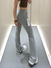 AIo Micro Flared Pants High Waist Fitness High Stretch Floor Hugging Trousers