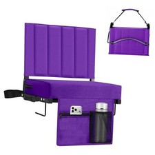 Stadium Seat for Bleachers with Back Support, Portable Bleacher Seat 1 Purple