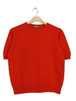 UNITED COLORS OF BENETTON Kurzarmpullover Damen Pullover Gr. DE 38 rot