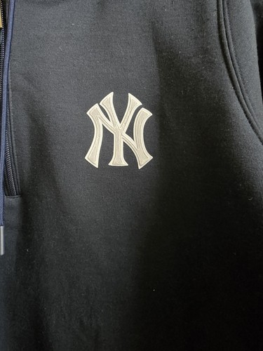 Antigua Women's New York Yankees Contemporary Quarter-Zip Hoodie Navy Medium - Picture 2 of 7