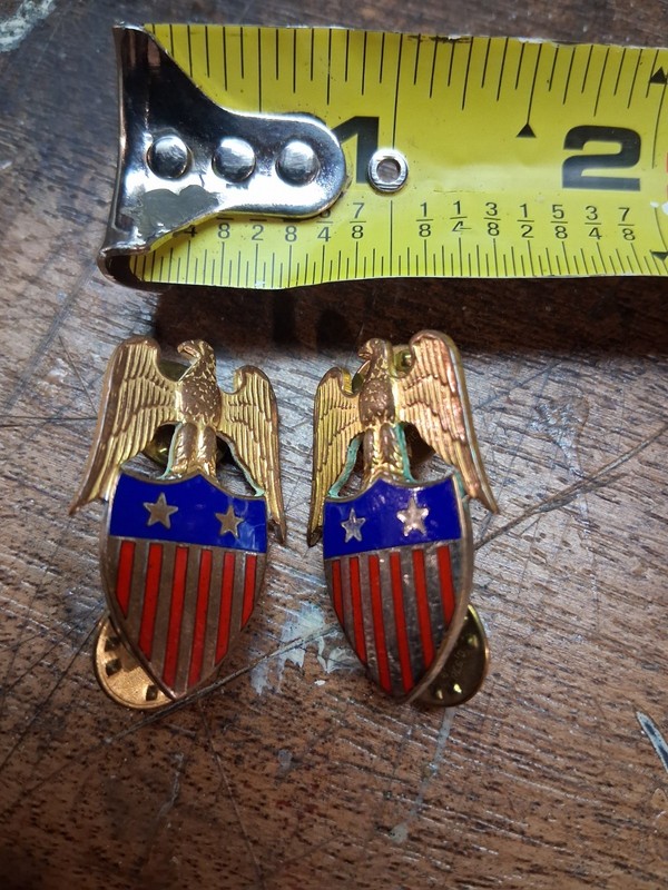 Pair of Aide To Major General Lapel Pins 40s-50s