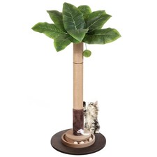 PAWALAYA 35" Sisal Rope Cat Scratching Post, Palm Leaf Tree Large, GREEN