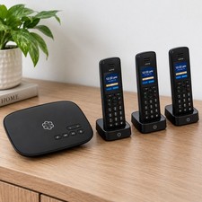 Ooma Telo HD3 Handset VoIP Phone System Black 3 Handsets New Open Box