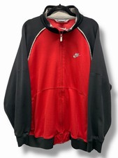 Vintage Nike Track Jacket Red Black Full Zip Y2K 2000s Mens Large