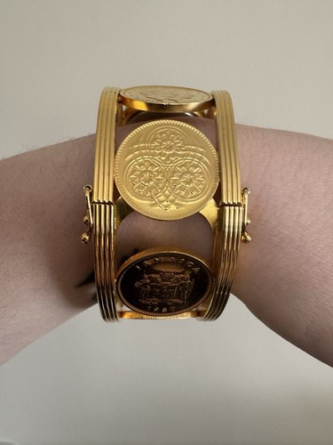 1987 Franklin Mint The Golden Caribbean Coin Watch (22k Plated) - Picture 5 of 14