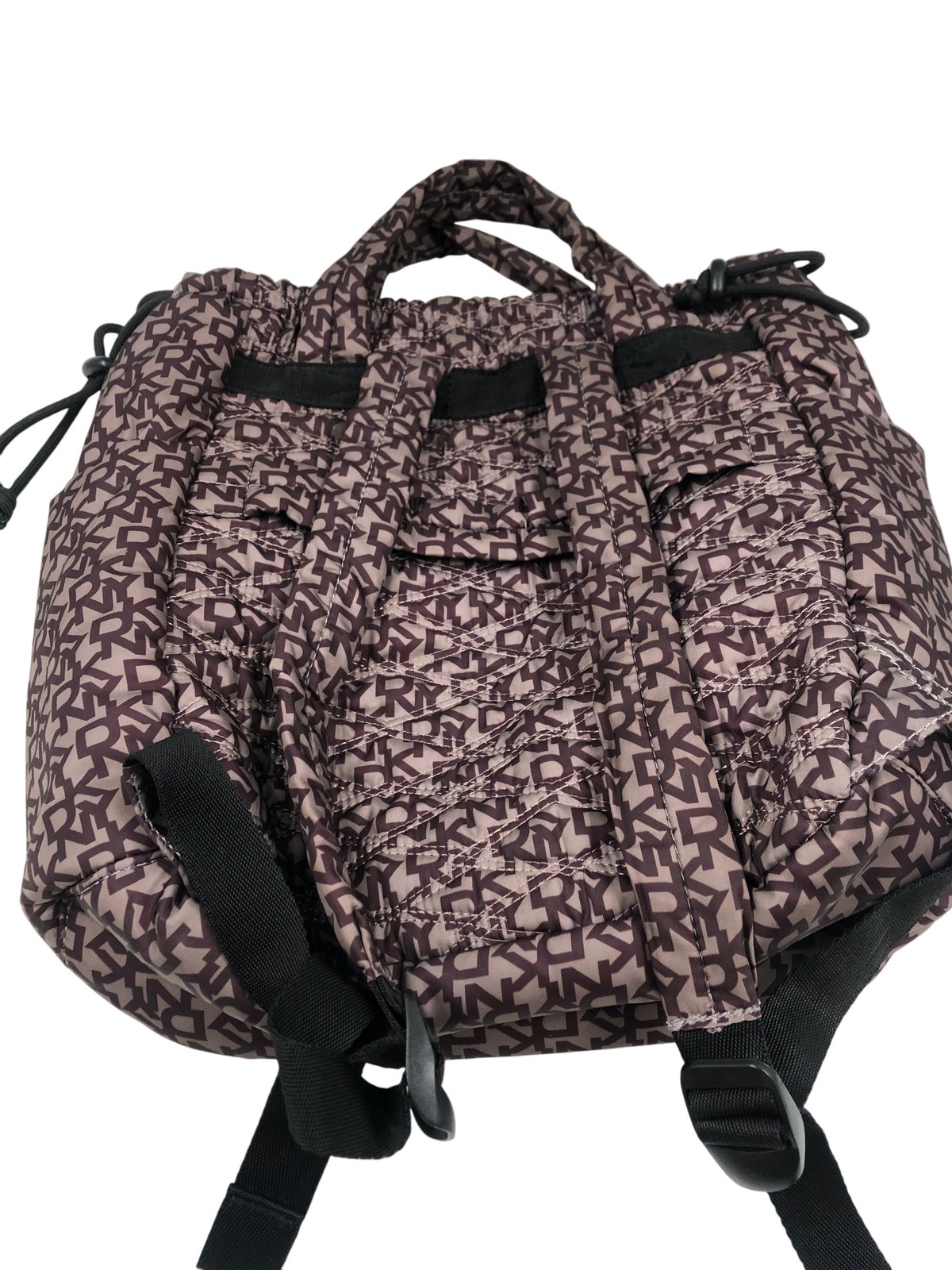 DKNY Quilted Backpack Monogram Pattern with Red A… - image 4