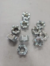 7/16-14 Slotted / Castle Nuts Coarse Thread 7/16x14  Zinc Plated (10)