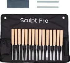 Wood Carving Set Hand Chisel Set 18 Piece Professional Woodworking Gouges Kit