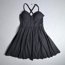 GUESS Black Coraline Poplin Dress NWT M Women's Cocktail Party Spaghetti Strap 