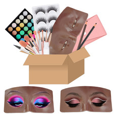 3D Realistic Makeup Practice Face Board Set with Kit for Professional Artists, S