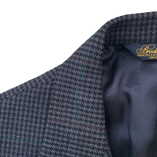 VTG 46 R Brooks Brothers Madison Fit Charcoal Hounds Tooth Check Tweed Blazer - Picture 3 of 13