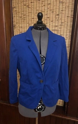 The Limited Royal Blue One Button Blazer Jacket Office Career Women's Size Large