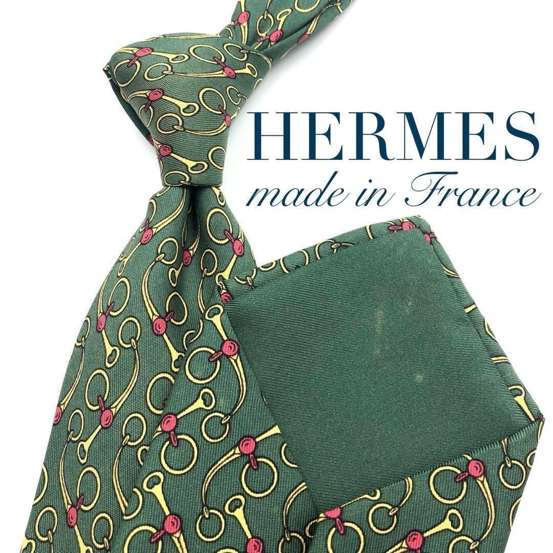 Condition HERMES Tie Metal Pattern Small Pattern … - image 1