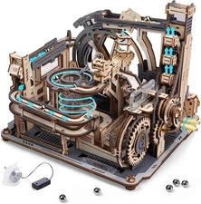 ROKR Marble Run 3D Wooden Puzzle – Electric Spaceport Mechanical Build Toy Gift