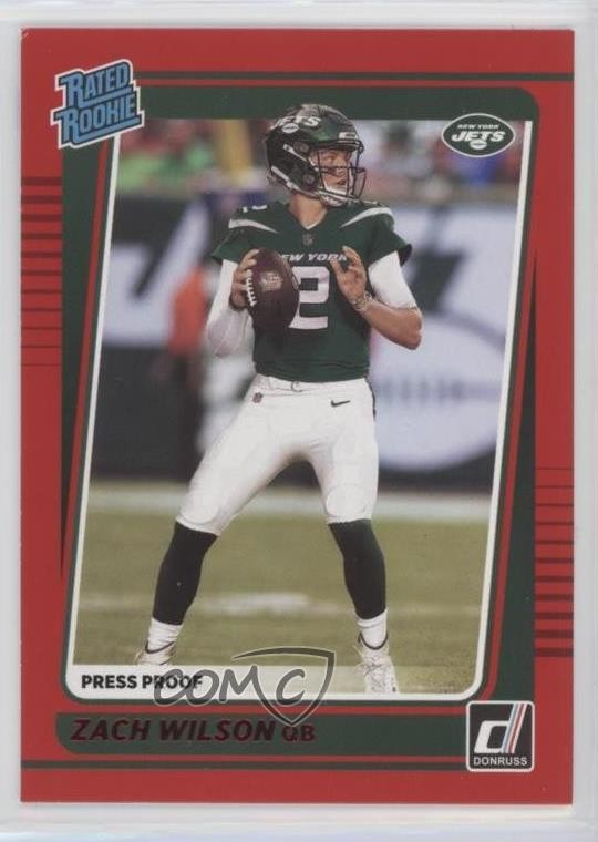 2021 Panini Donruss Rated Rookie Press Proof Red Zach Wilson #252 sq1