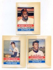 1976 HOSTESS TWINKIES CALIFORNIA  ANGELS (3) CARD LOT W/ BOBBY BONDS 