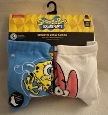 SpongeBob SquarePants Shortie Crew Socks Size 4-10 - Ten Pack Nickelodeon- NEW