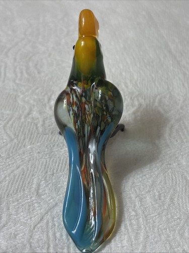 Lote de 3 loros de cristal soplado a mano de Murano, peces, gallos mediados de siglo Italia - Imagen 3 de 18