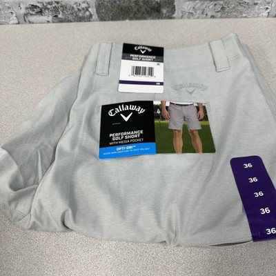 Callaway Men's Opti-Dri Moisture Wicking Stretch Short, Pearl Grey, 36