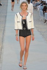 Authentic CHANEL 2012 Cruise "French Riviera" Runway Terry Pile Jacket Fr 34