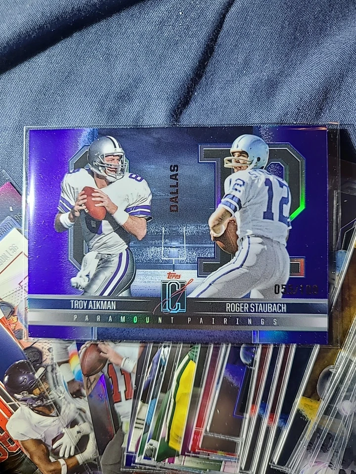 2025 Topps SignatureClass TroyAikman RogerStaubach #PP-4 emparejamientos paramount/100 Foto 2 de 4