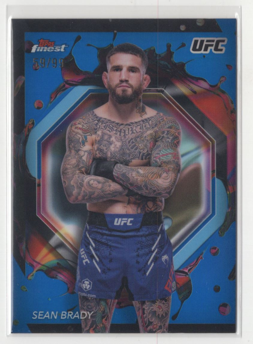 2024 Topps Finst UFC Rare Blue Refractor Sean Brady /99 #208