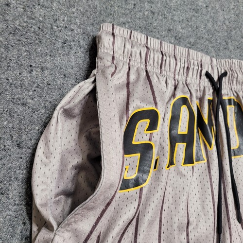 San Diego Padres Shorts Men Small Tan Pinstripe Slam Diego Parks And Normal Mesh - Picture 6 of 15